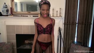 Ebony Saf strips naked and shows off her hairy body - watch new porn video HD-PORN.ONLINE